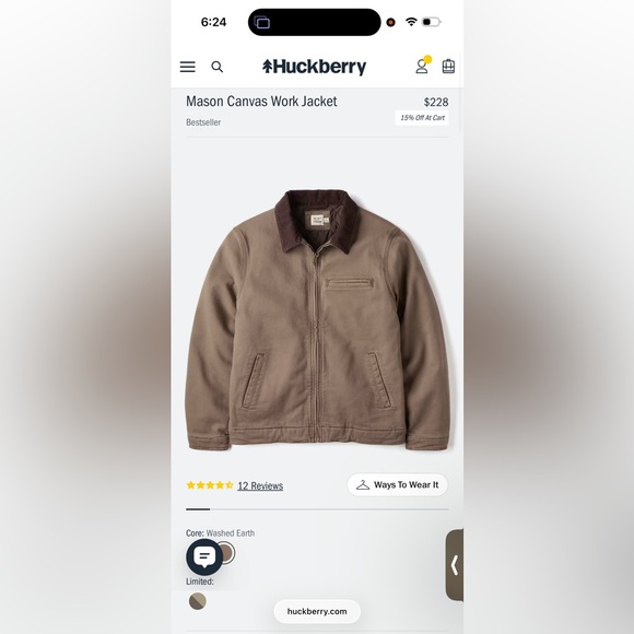 UNWORN Flint and Tinder Mason Canvas Work Jacket - Large (Washed Earth) - Picture 3 of 3